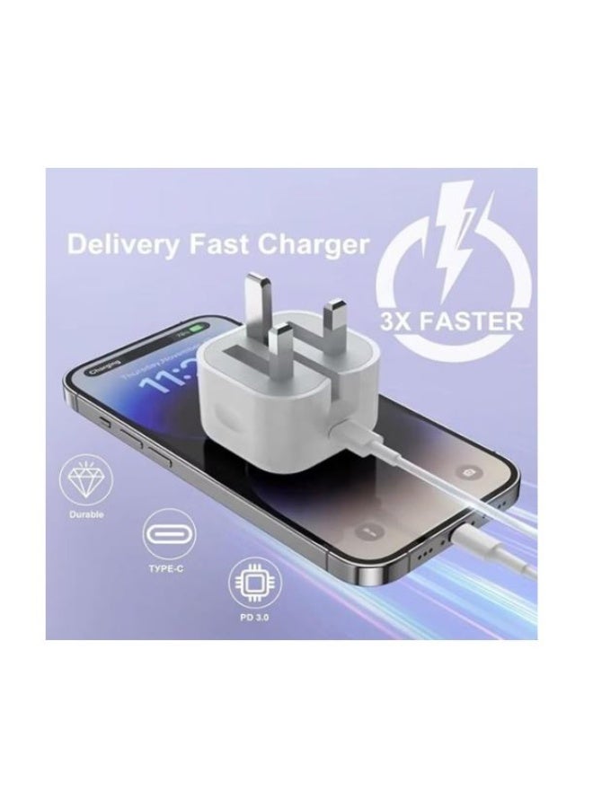 35W USB-C Fast Charger for iPhone 15 Pro Max/16/17/17 Pro Max with 1M Type-C Cable PD Wall Charger Adapter for iPad iPhone (White) - Image 4